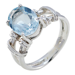 Ellie Rope-Wire Blue Solitaire Ring