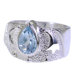 Lucia Blue Solitaire Ring for Women with Gemstone Accent