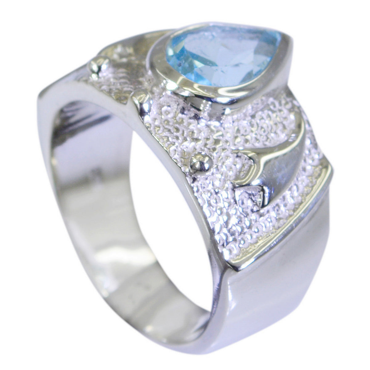Lucia Blue Solitaire Ring for Women with Gemstone Accent Blue Topaz Blue