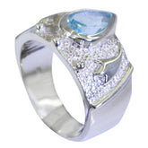 Lucia Blue Solitaire Ring for Women with Gemstone Accent Blue Topaz Blue