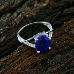 Seo-yeon Blue Solitaire Ring India with Elegant Silver Band