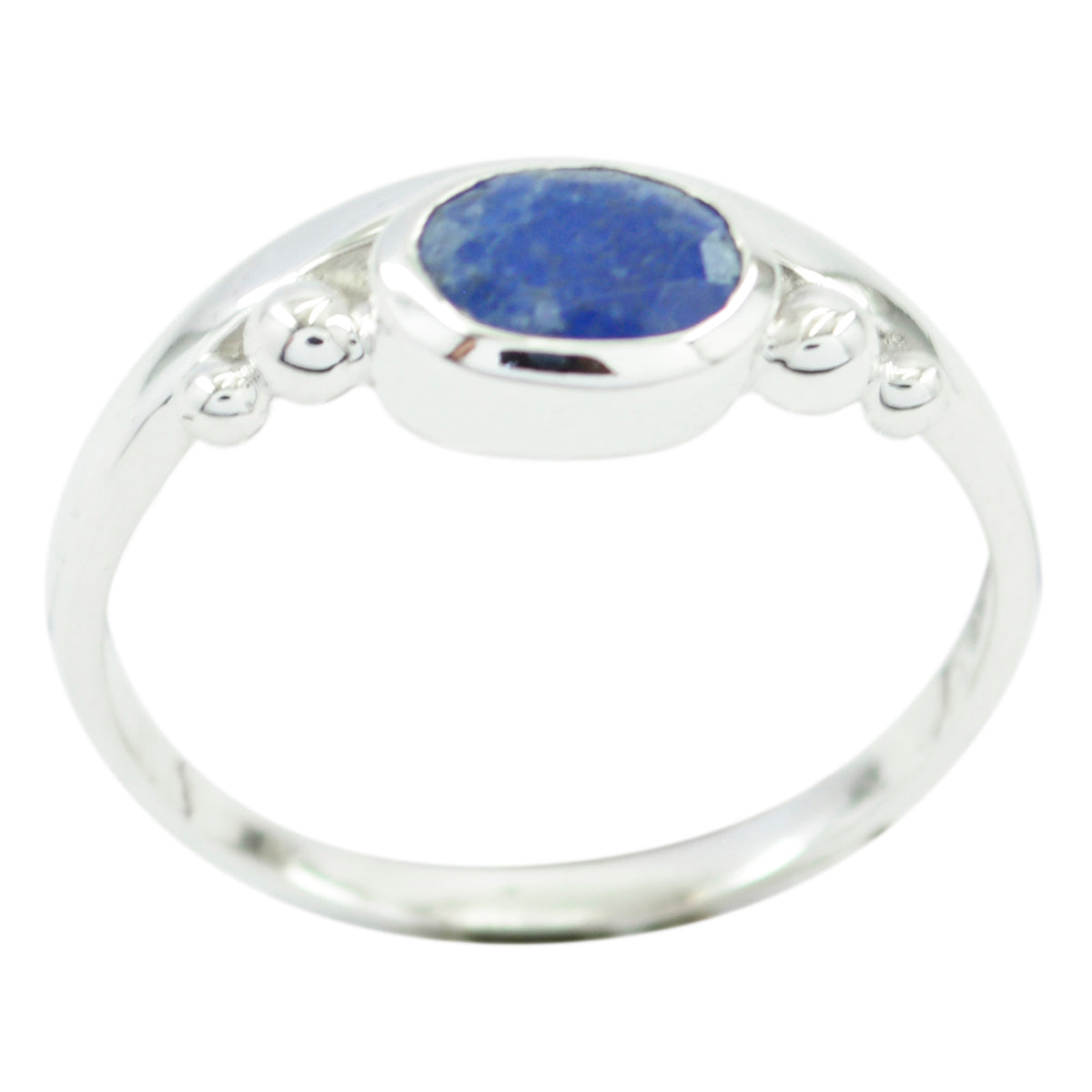 Hina Blue Solitaire Ring India - Elegant Gemstone Jewelry Indian Blue Sapphire Blue
