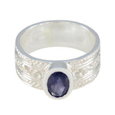 Liyana Blue Solitaire Ring in Elegant Silver Design Iolite Blue