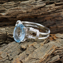 Ellie Rope-Wire Blue Solitaire Ring