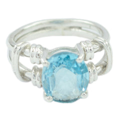 Ellie Rope-Wire Blue Solitaire Ring Blue Topaz Blue