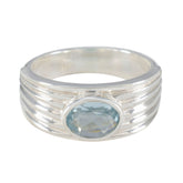 Zoey Blue Solitaire Ring with Stylish Silver Band Blue Topaz Blue