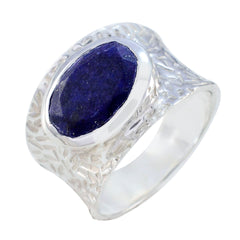Pilar Blue Solitaire Ring with Natural Gemstone Design