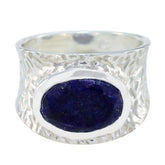 Pilar Blue Solitaire Ring with Natural Gemstone Design Lapis Lazuli Blue