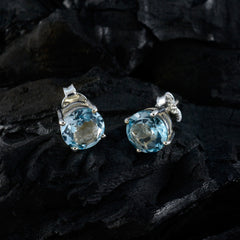 Evelyn Blue Solitaire Stud Earrings for Every Occasion