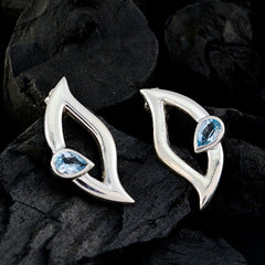 Micaela Blue Solitaire Stud Earrings for Everyday Style