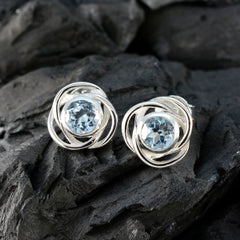 Ayesha Blue Solitaire Stud Earrings for Everyday Glam
