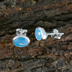 Hana Blue Solitaire Stud Earrings for Everyday Glam