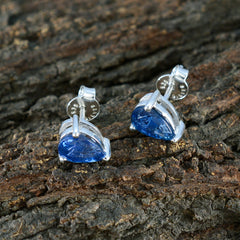 Seo-yeon Blue Solitaire Stud Earrings for Everyday Glam