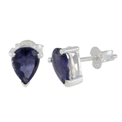 Daniela Blue Solitaire Stud Earrings in Stunning Design