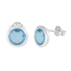 Soo-jin Blue Solitaire Stud Earrings for Everyday Glam