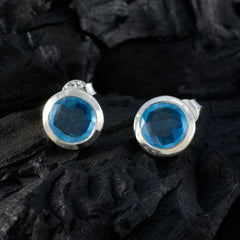 Soo-jin Blue Solitaire Stud Earrings for Everyday Glam