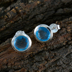 Soo-jin Blue Solitaire Stud Earrings for Everyday Glam