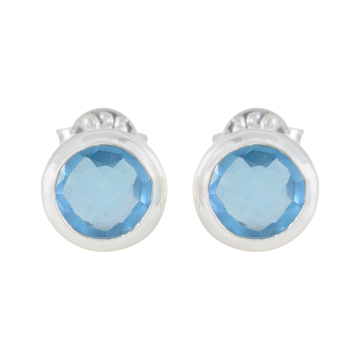 Soo-jin Blue Solitaire Stud Earrings for Everyday Glam Blue Topaz Blue Stud