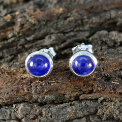 Riley Blue Solitaire Stud Earrings for Stylish Glam