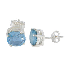 Evelyn Blue Solitaire Stud Earrings for Every Occasion