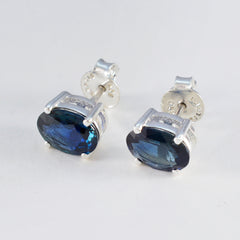 Yan Blue Solitaire Stud Earrings for Everyday Glam