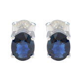 Yan Blue Solitaire Stud Earrings for Everyday Glam Blue Sapphire Blue Stud