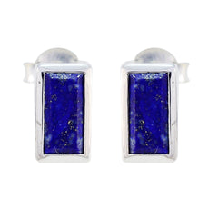 Anna Blue Solitaire Stud Earrings for Everyday Elegance Lapis Lazuli Blue Stud