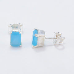 Carla Blue Solitaire Stud Earrings for Everyday Glam