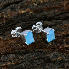 Carla Blue Solitaire Stud Earrings for Everyday Glam