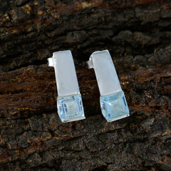 Laura Blue Solitaire Stud Earrings for Everyday Glam