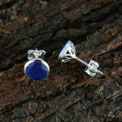 Yasmin Blue Solitaire Stud Earrings for Everyday Glam