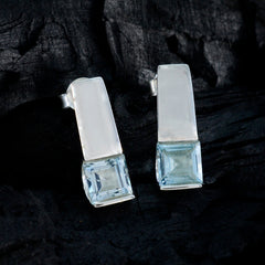 Laura Blue Solitaire Stud Earrings for Everyday Glam