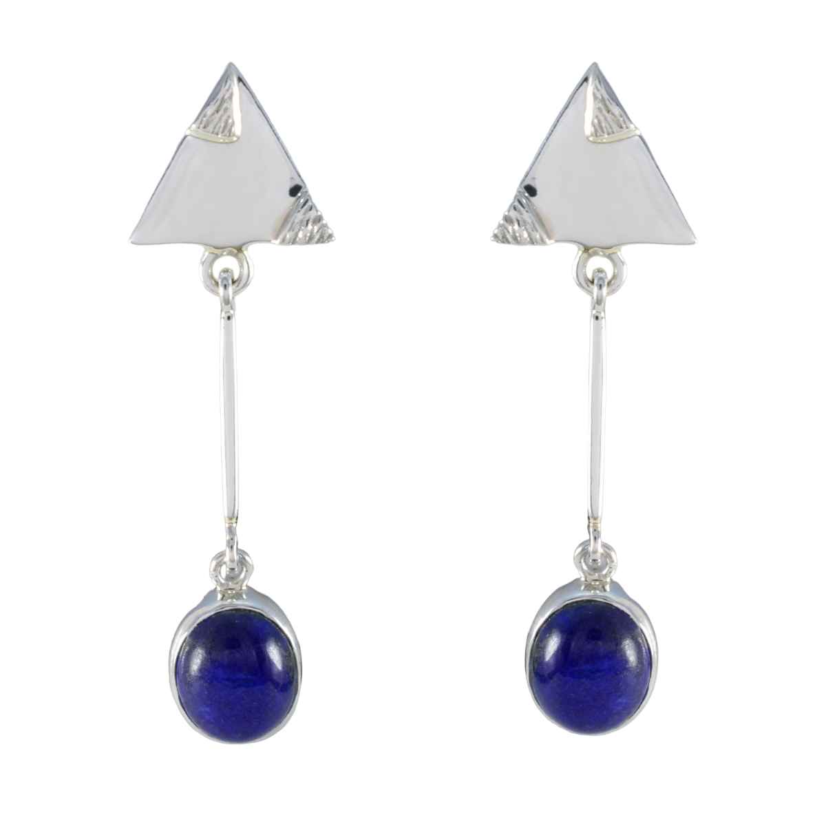 Nella Blue Solitaire Stud Earrings for Everyday Glam Lapis Lazuli Blue Stud