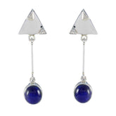 Nella Blue Solitaire Stud Earrings for Everyday Glam Lapis Lazuli Blue Stud