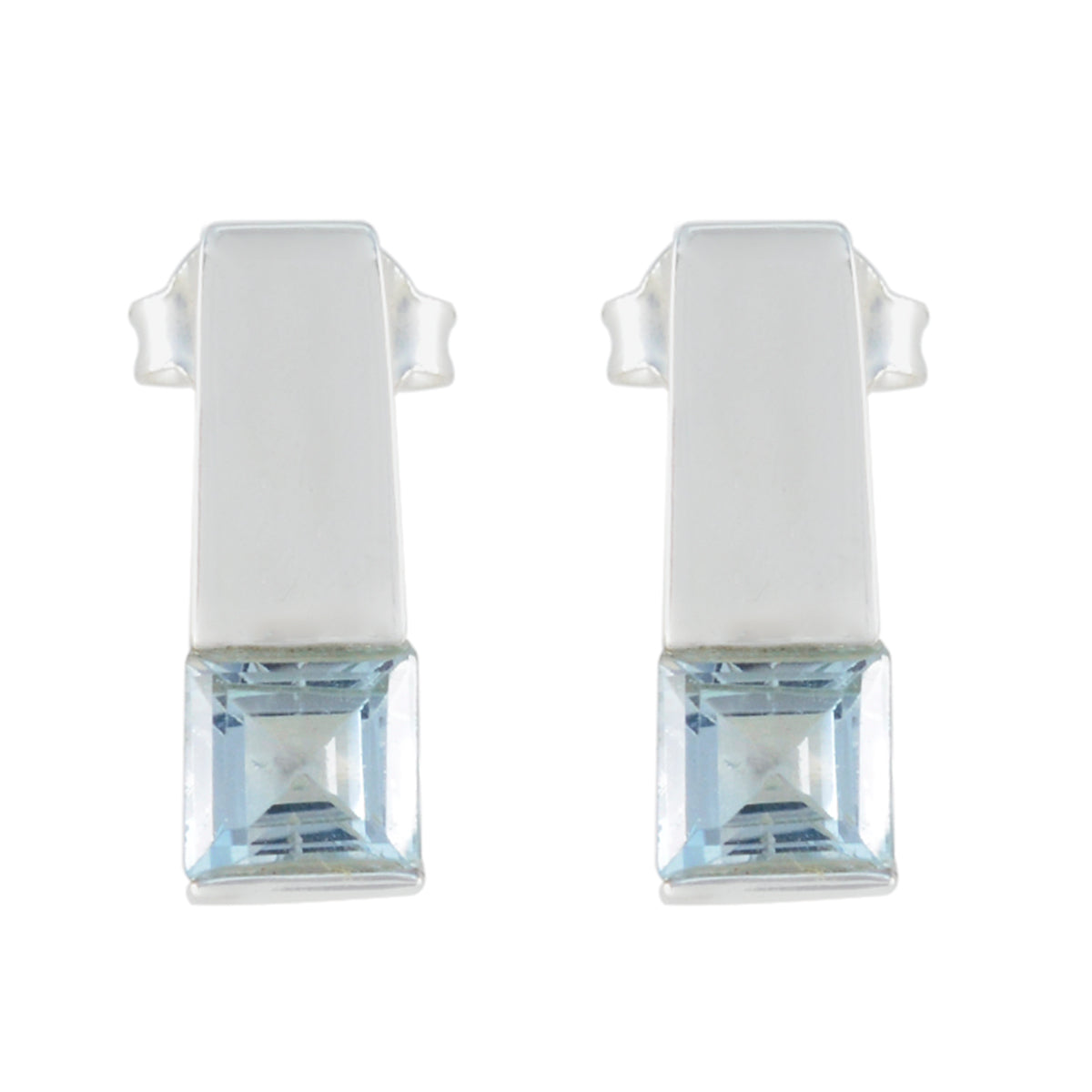 Laura Blue Solitaire Stud Earrings for Everyday Glam Blue Topaz Blue Stud