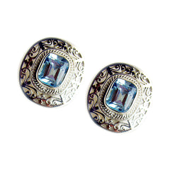 Nayara Blue Solitaire Stud Earrings - Elegant Gemstone Shine