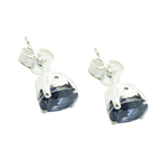 Ella Blue Solitaire Stud Earrings for Everyday Glam