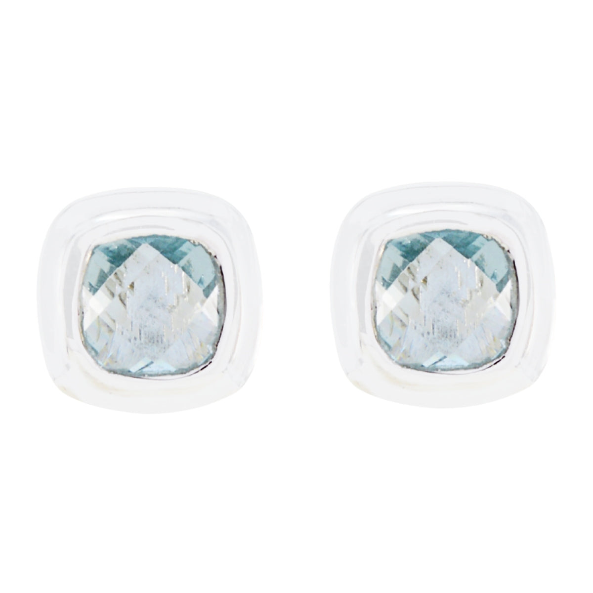 Ángeles Blue Solitaire Stud Earrings for Daily Glam Blue topaz Blue Stud