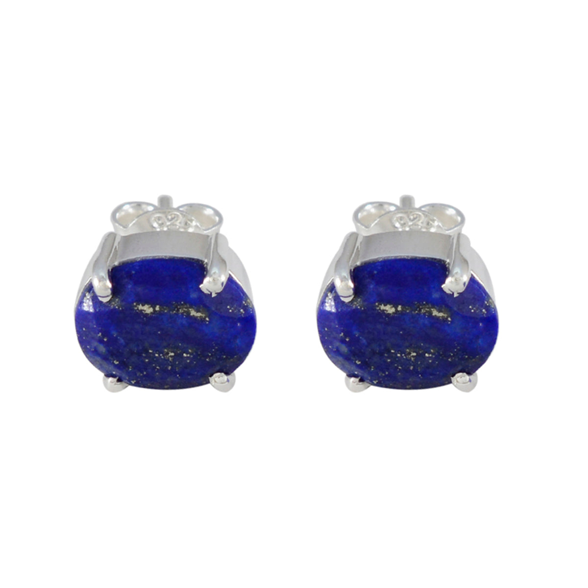 Addison Blue Solitaire Stud Earrings for Stylish Look Lapis Lazuli Blue Stud