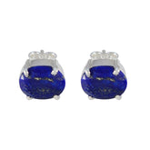 Addison Blue Solitaire Stud Earrings for Stylish Look Lapis Lazuli Blue Stud