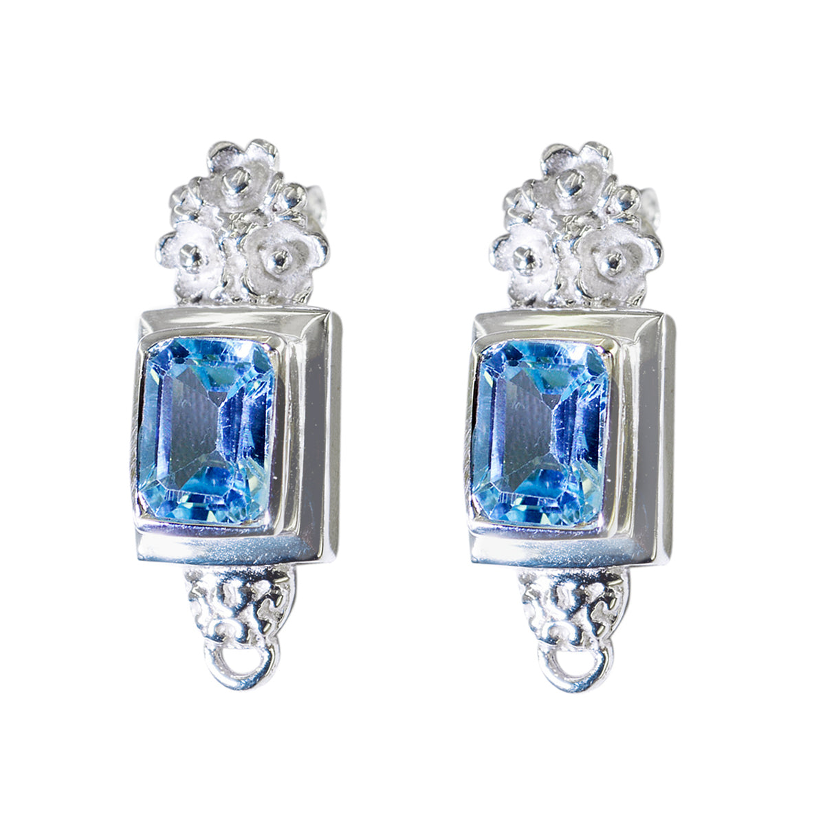 Renata Blue Solitaire Stud Earrings for Every Occasion Blue Topaz Blue Stud