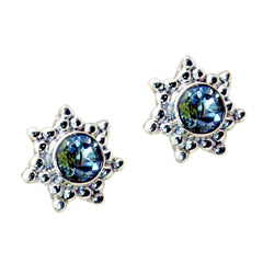Wen Blue Solitaire Stud Earrings for Everyday Glam