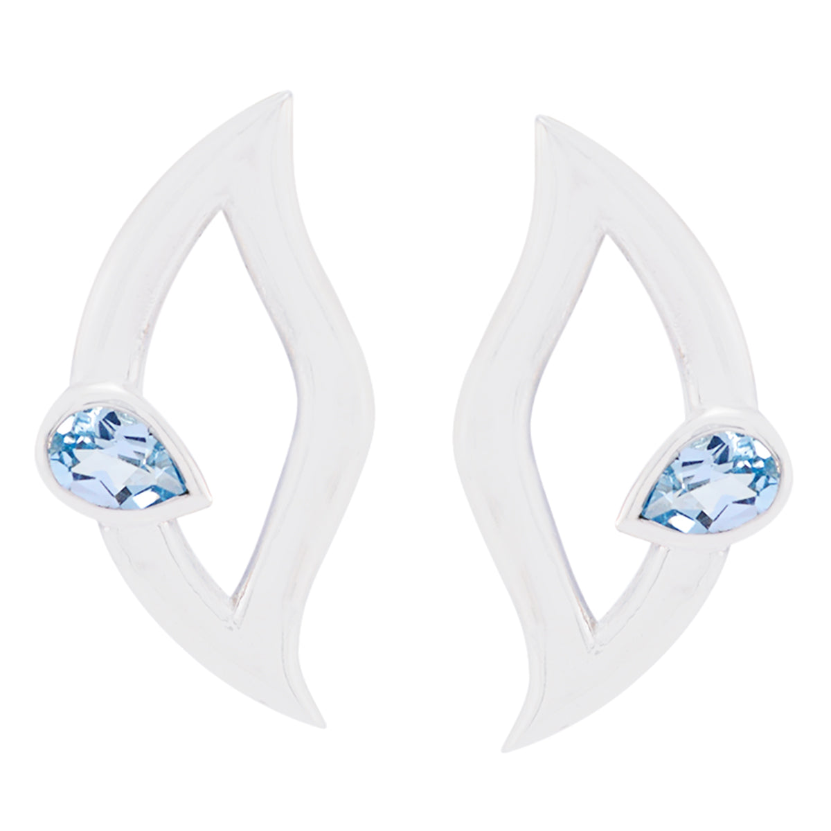 Micaela Blue Solitaire Stud Earrings for Everyday Style Blue Topaz Blue Stud