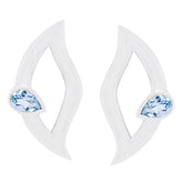 Micaela Blue Solitaire Stud Earrings for Everyday Style Blue Topaz Blue Stud