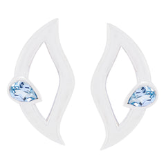 Micaela Blue Solitaire Stud Earrings for Everyday Style Blue Topaz Blue Stud