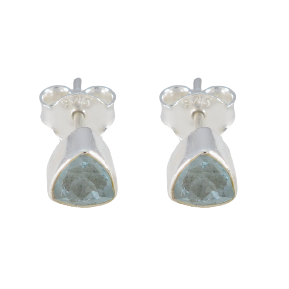 Pilar Blue Solitaire Stud Earrings for Everyday Glam Blue Topaz Blue Stud