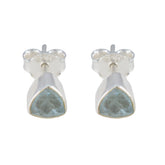 Pilar Blue Solitaire Stud Earrings for Everyday Glam Blue Topaz Blue Stud
