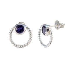 Fernanda Blue Solitaire Stud Earrings for All Occasions