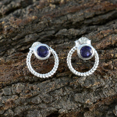 Fernanda Blue Solitaire Stud Earrings for All Occasions