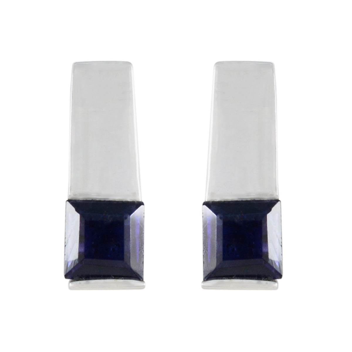Leah Blue Solitaire Stud Earrings for Everyday Glam Iolite Blue Stud